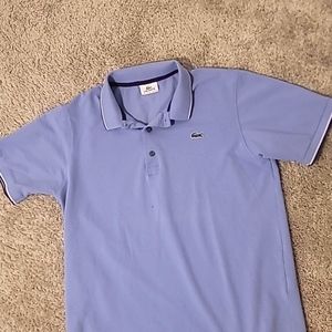 LACOSTE SPORT LIGHT BLUE POLO SHORT SLEEVE SHIRT SZ 5 (L) see description